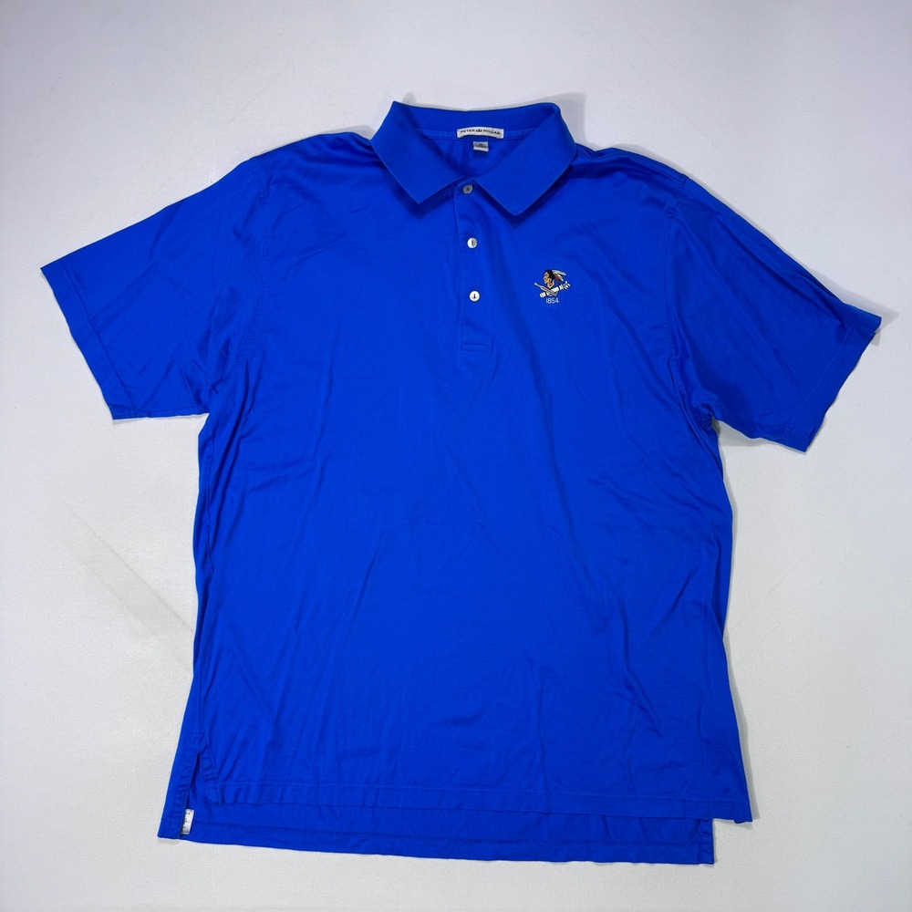 Peter Millar Philadelphia Cricket Club Logo Polo Shirt Mens XL Blue Cotton Golf